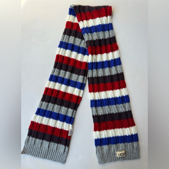 UGG Australia Scarf Wool Multicolor Striped - Picture 4 of 8